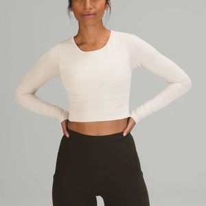 Lululemon ebb to Street Opal ribbed  long sleeve top
